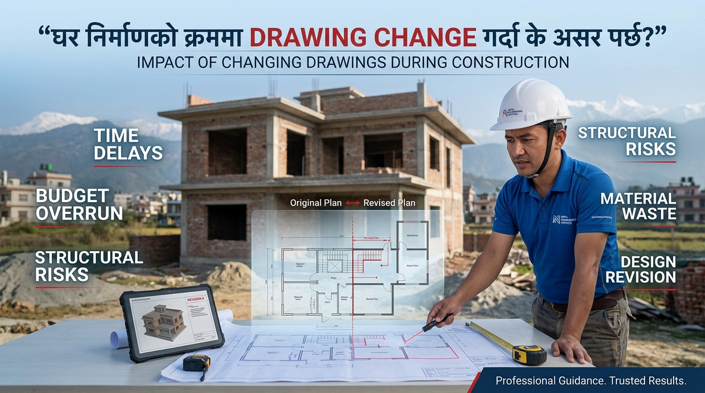 घर निर्माणको क्रममा Drawing Change गर्दा के असर पर्छ? - Times Engineering Consultancy