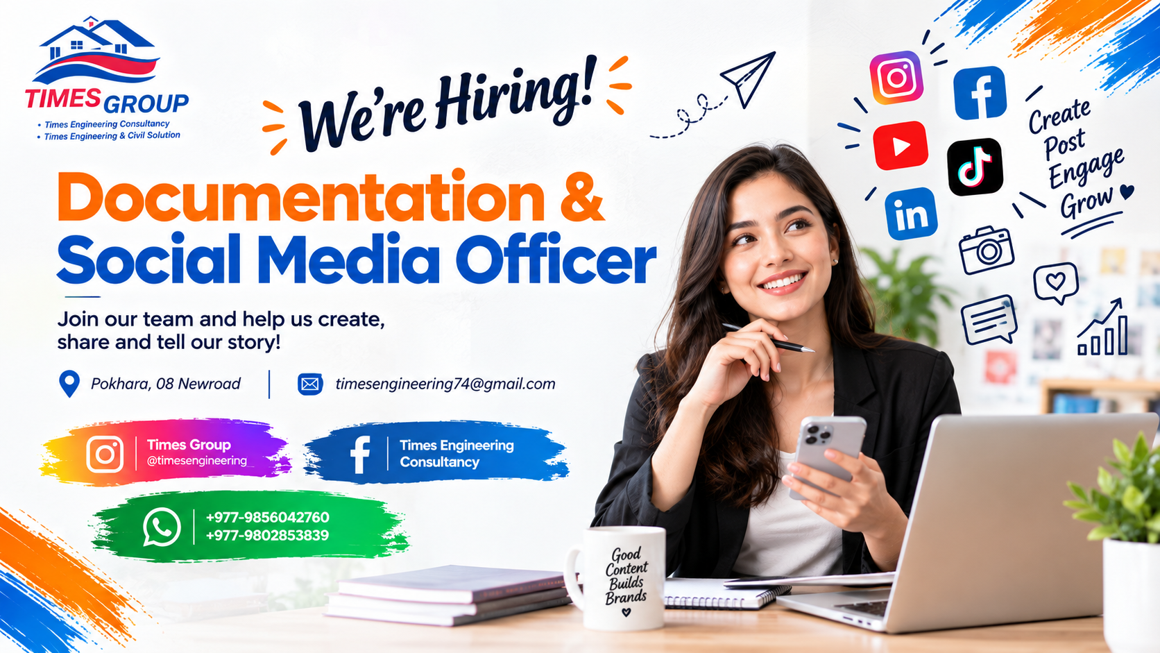 Documentation & Social Media Officer career at Times Engineering Consultancy